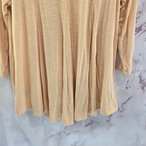 Anthropologie Shirt Womens Small Orange Pastel Long Sleeve Flowy V Deletta - Picture 7 of 11